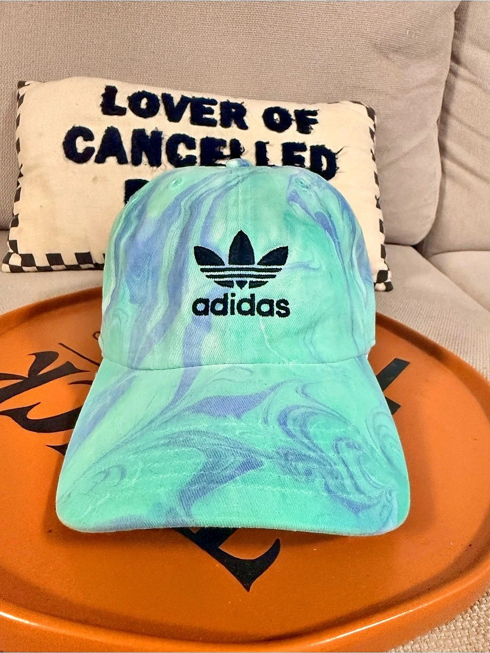 adidas Originals Marble Wash Strapback Hat Green & Blue
